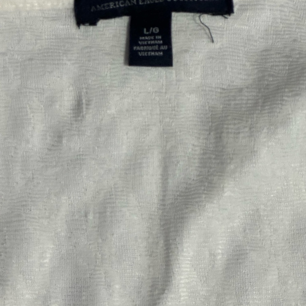 American eagle Elegant Cream Lace Long Sleeve Top - Picture 7 of 8